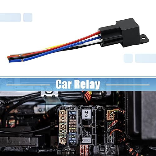 Miniatura 2 de uxcell JD-1914 5 Pin DC 12V 40A Universal Vehículo Vehículo Motor Fusible Relé Interruptor Poder con Arnés