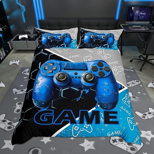 Miniatura 36 de Juego de funda de edredón musical vintage, tamaño individual, diseño retro de los años 80, para niños y niñas, juego de funda de edredón con diseño