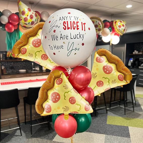 Pizza Balloons 3PCS 23in Sausage Pizza Slice Foil Balloons