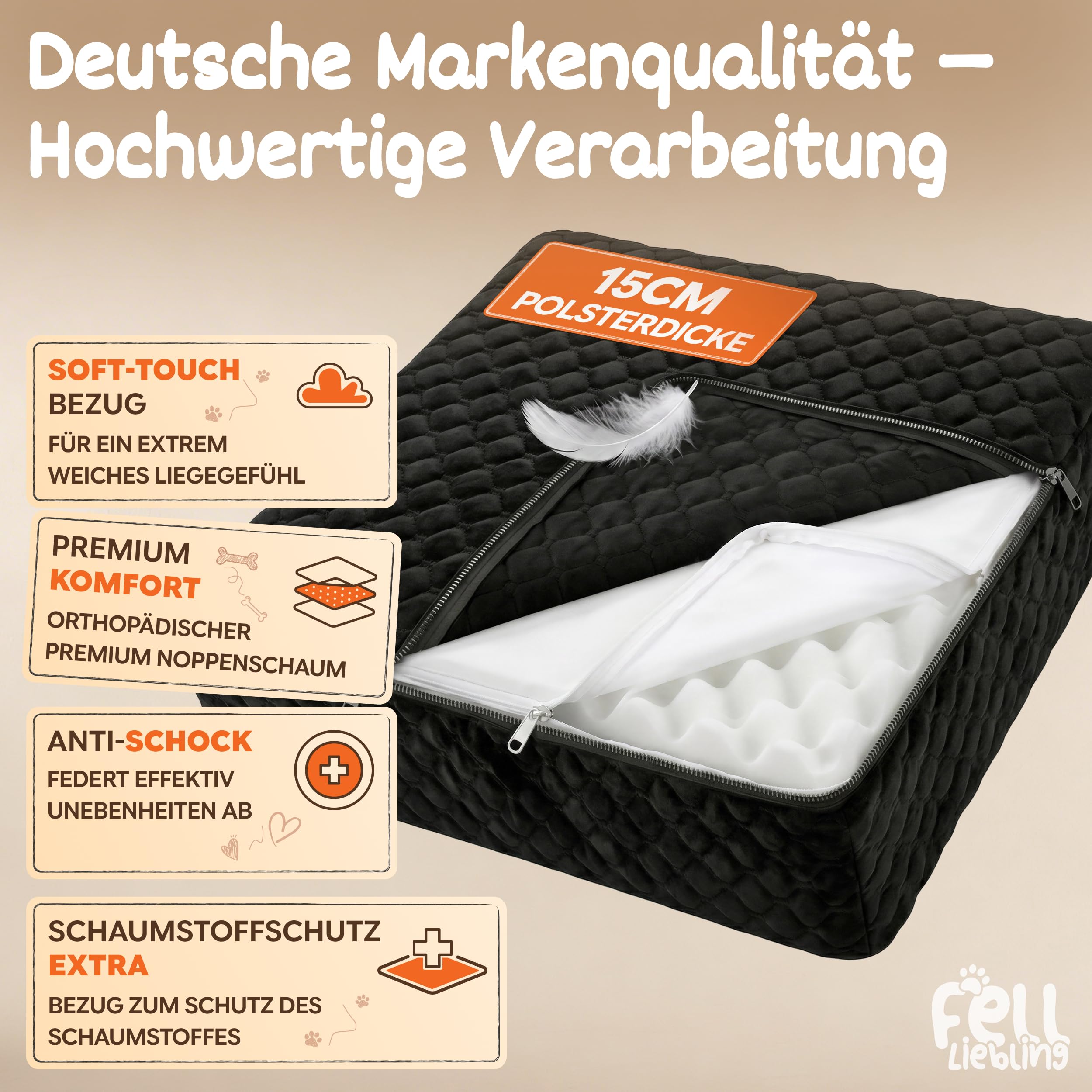 Premium Hunde Autositz für kleine bis mittlere Hunde [Testsieger] orthopädischer Autositz Hund, Hundesitz Auto Rückbank waschbar, Hundeautositz 3fach gesichert, Hundekorb Auto mit Sicherheitsgurt