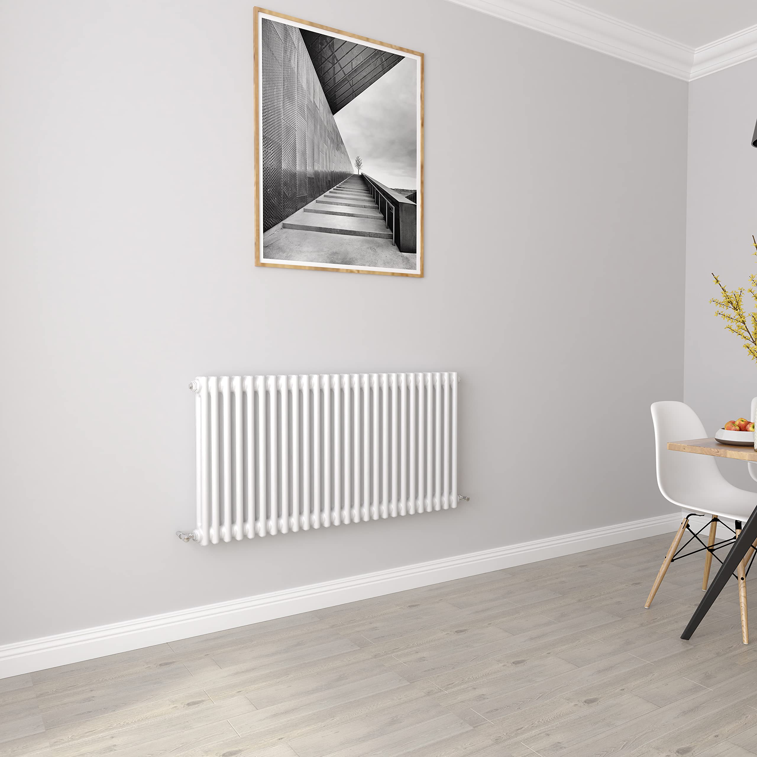 White radiators Horizontal 2 Column Rads Cast Iron Style Central Heating radiators for Bathroom,Living Room and Kitchen 600x1190mm