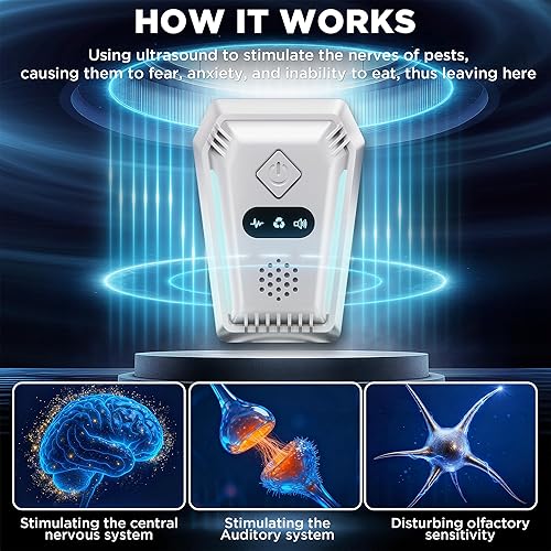 Miniatura 3 de Repelente de dispositivo de control enchufable para roedores, ratones, ratas, cucarachas, hormigas, arañas, mosquitos, insectos, 3 modos de