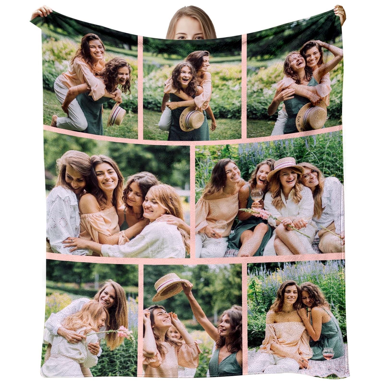 TICBIK Personalised Blanket,Personalised Photo Blanket for Adults,Custom Blanket,Photo Blanket,Customised Blanket