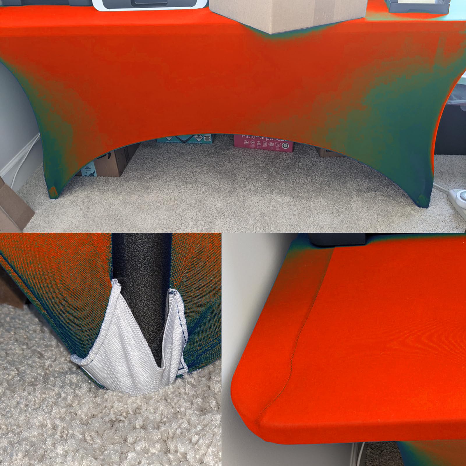 Set di 2 tovaglie rettangolari estensibili in spandex per tavoli rettangolari con retro aperto, lavabili, estensibili, per banchetti, matrimoni - 1,8 m