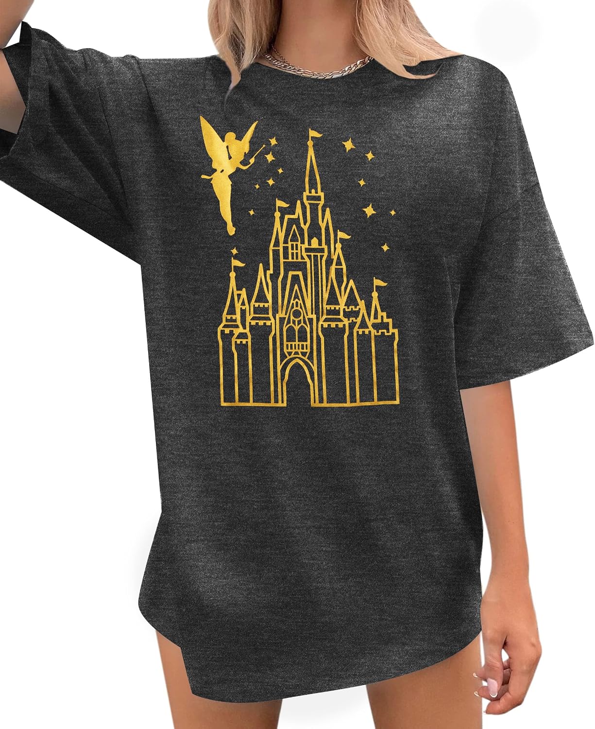 Magical Shirt for Women: Princess Shirts Magic Kingdom Graphic T-Shirt Family Vacation Tees Classic Quote Oversized Top