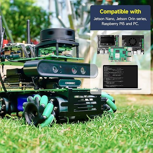 Miniatura 5 de Yahboom ROS2 AI Robot para Raspberry Pi 4B Lidar Mapeo Navegación Profundidad Imagen Análisis 3D Mecanum Wheel Python Programación Aprender Explorar
