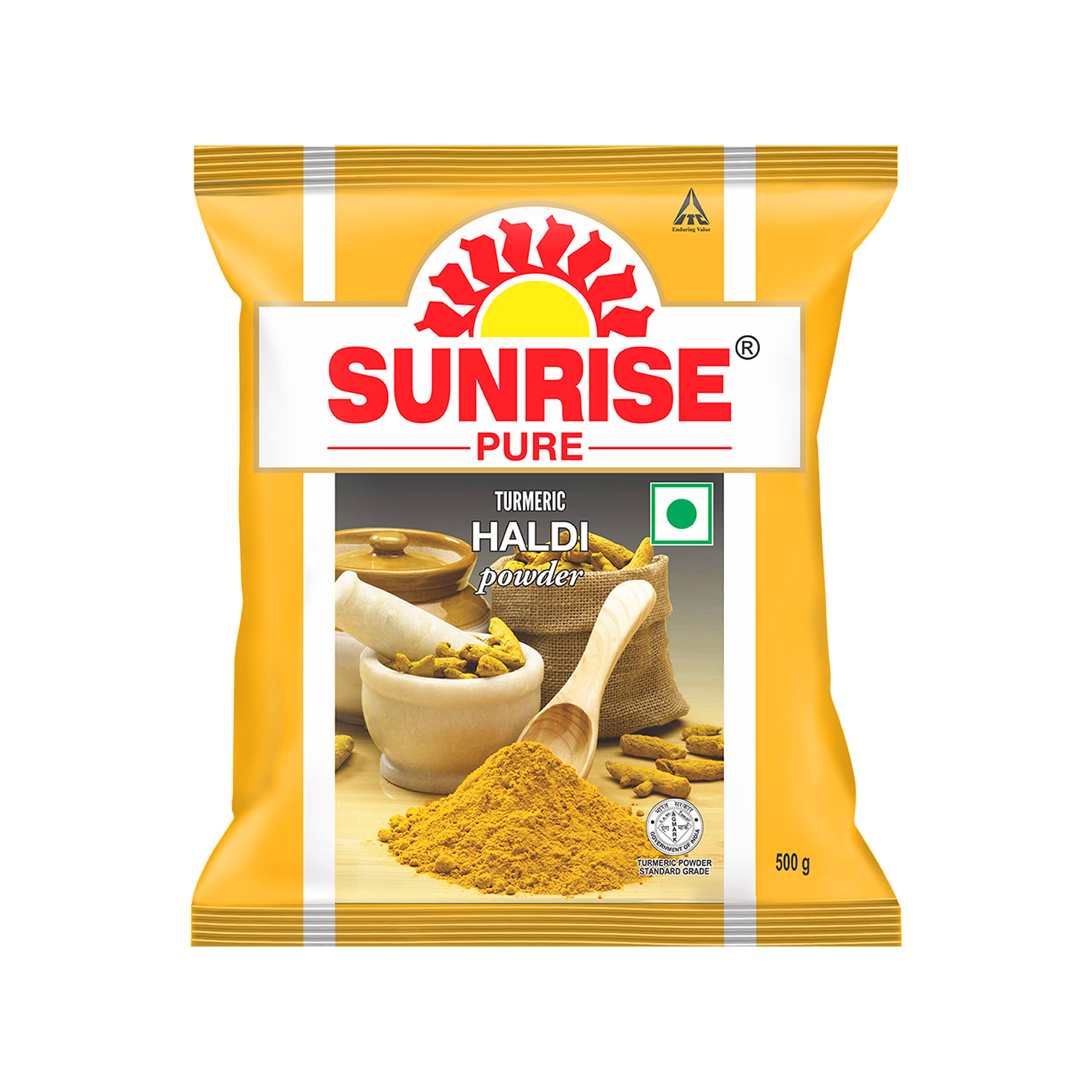 Sunrise Pure Turmeric Spice Powder Pouch, 500 Gram