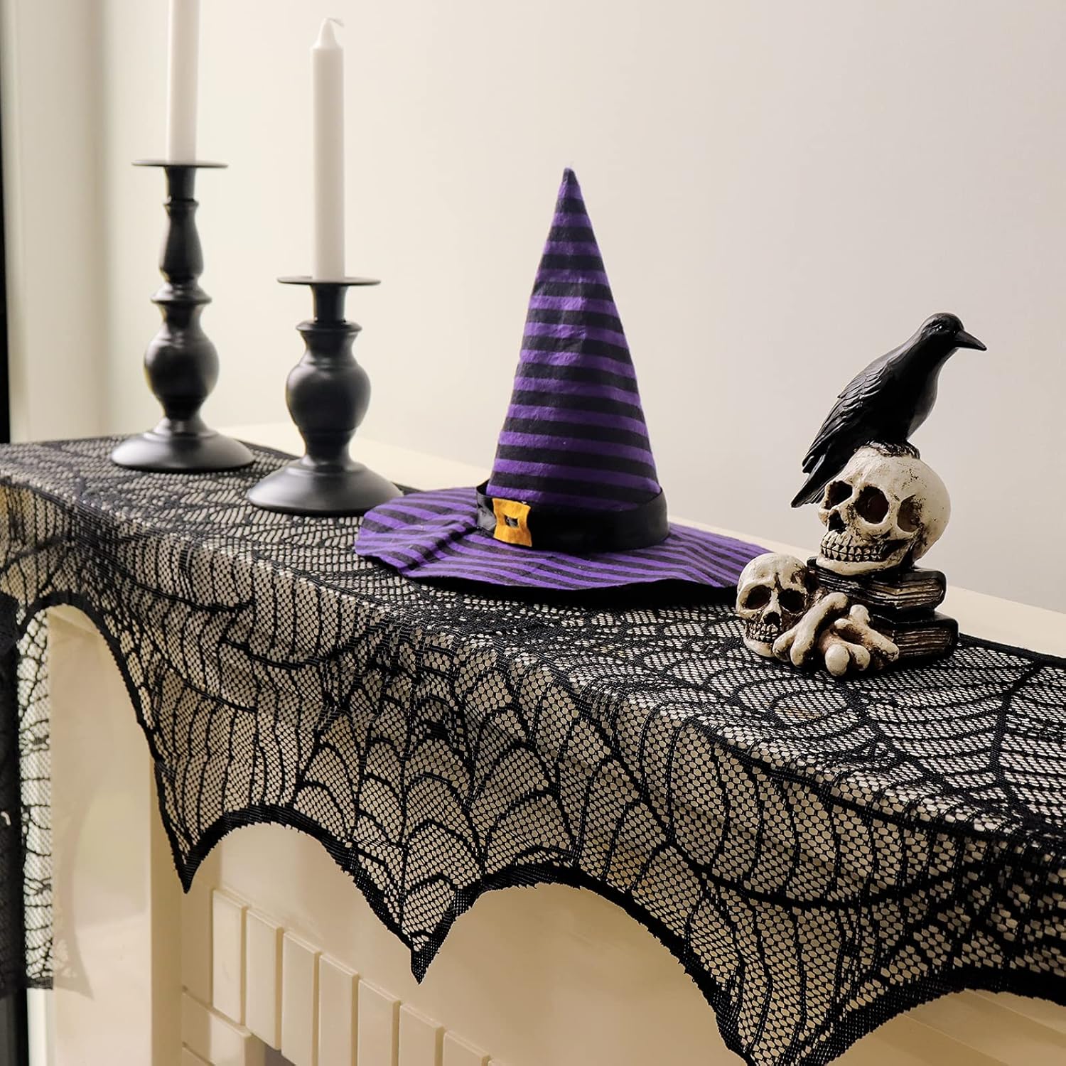 Exclusive Discount 70% Price Pawliss Halloween Decorations Indoor, Black Lace Party Decor, Bat Window Curtains, Spider Web Fireplace Mantel Scarf Cover, Spiderweb Table Topper Tablecloth, Set of 4 Super Brands Pawliss Halloween Decorations Indoor, Black Lace Party Decor, Bat Window Curtains, Spider Web Fireplace Mantel Scarf Cover, Spiderweb Table Topper Tablecloth, Set of 4
