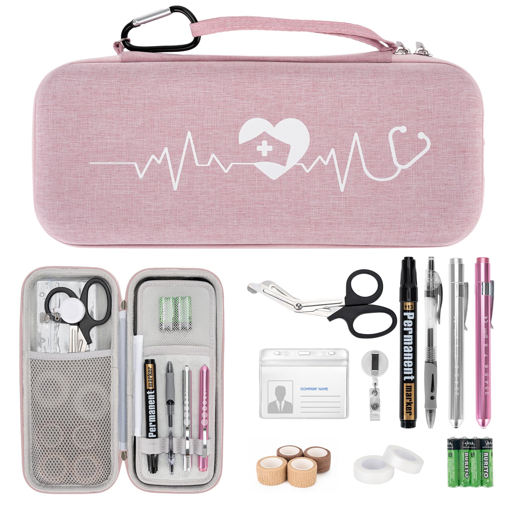 SMYV 17 pcs Stethoscope Case Kit, Nursing School Essentials Include Stethoscope Case, Medical Scissors, Pen Lights, Bandages, Ideal Gifts for Nurse