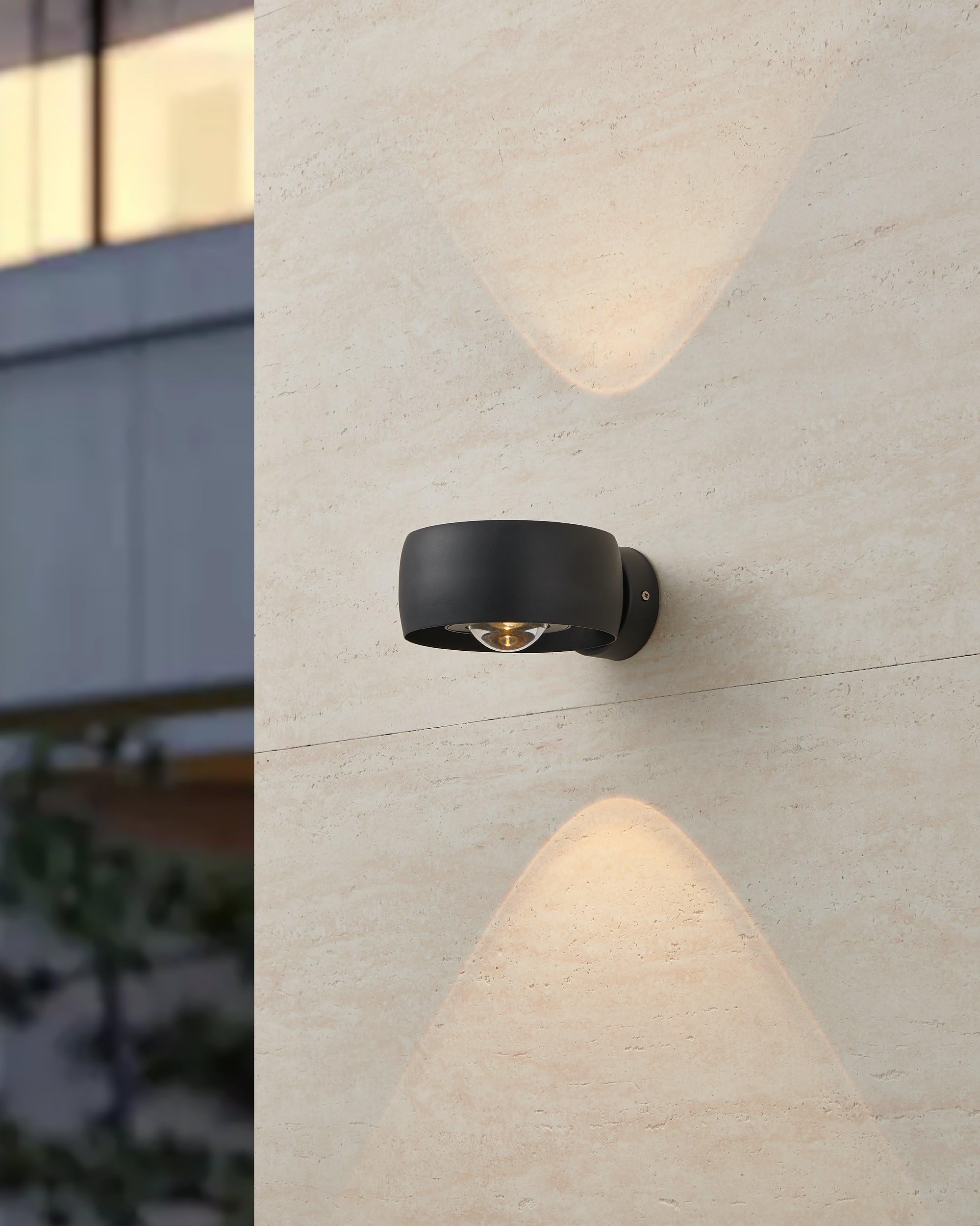 EGLO LED zewnętrzna lampa ścienna Treviolo 1 | 2-płomienna oprawa z odlewu aluminium w czerni i białego tworzywa, lampa zewnętrzna światło ciepłe, IP44