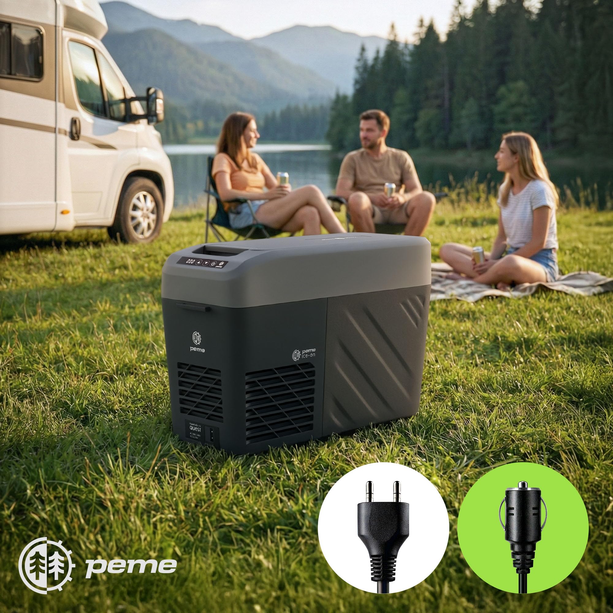 peme Frigorifero Portatile Frigo Campeggio Auto 12v Elettrico 220v Compressore per Camper Freezer Ricaricabile Congelatori Portatili Congelatore Barca Viaggio Refrigeratore Escursione - Quest 14