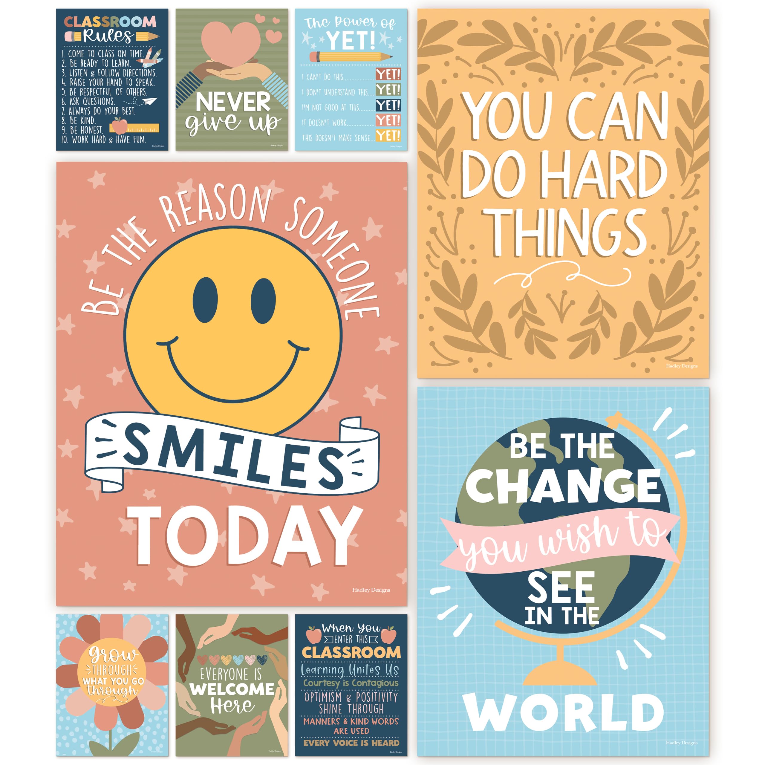 État d'esprit de croissance à l'école avec les affiches Hadley Designs inspirantes