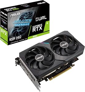 ASUS Dual NVIDIA GeForce RTX 3060 V2 OC Edition 12GB GDDR6 Gaming Graphics Card (PCIe 4.0, 12GB GDDR6 Memory, HDMI 2.1, DisplayPort 1.4a, 2-Slot Design, Axial-tech Fan Design, 0dB Technology)