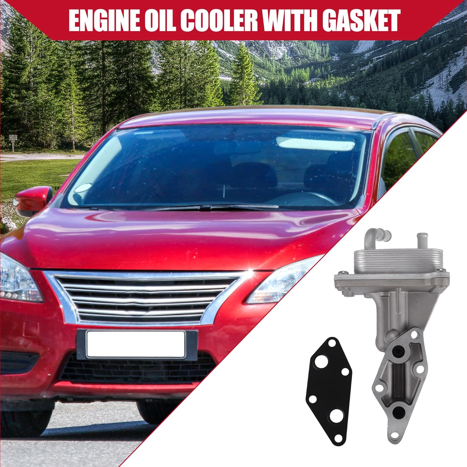 21300-JA06A Engine Oil Cooler with Gasket for Nissan Altima 2007-2013 / Inner/Durable/Rubber / 1 Set