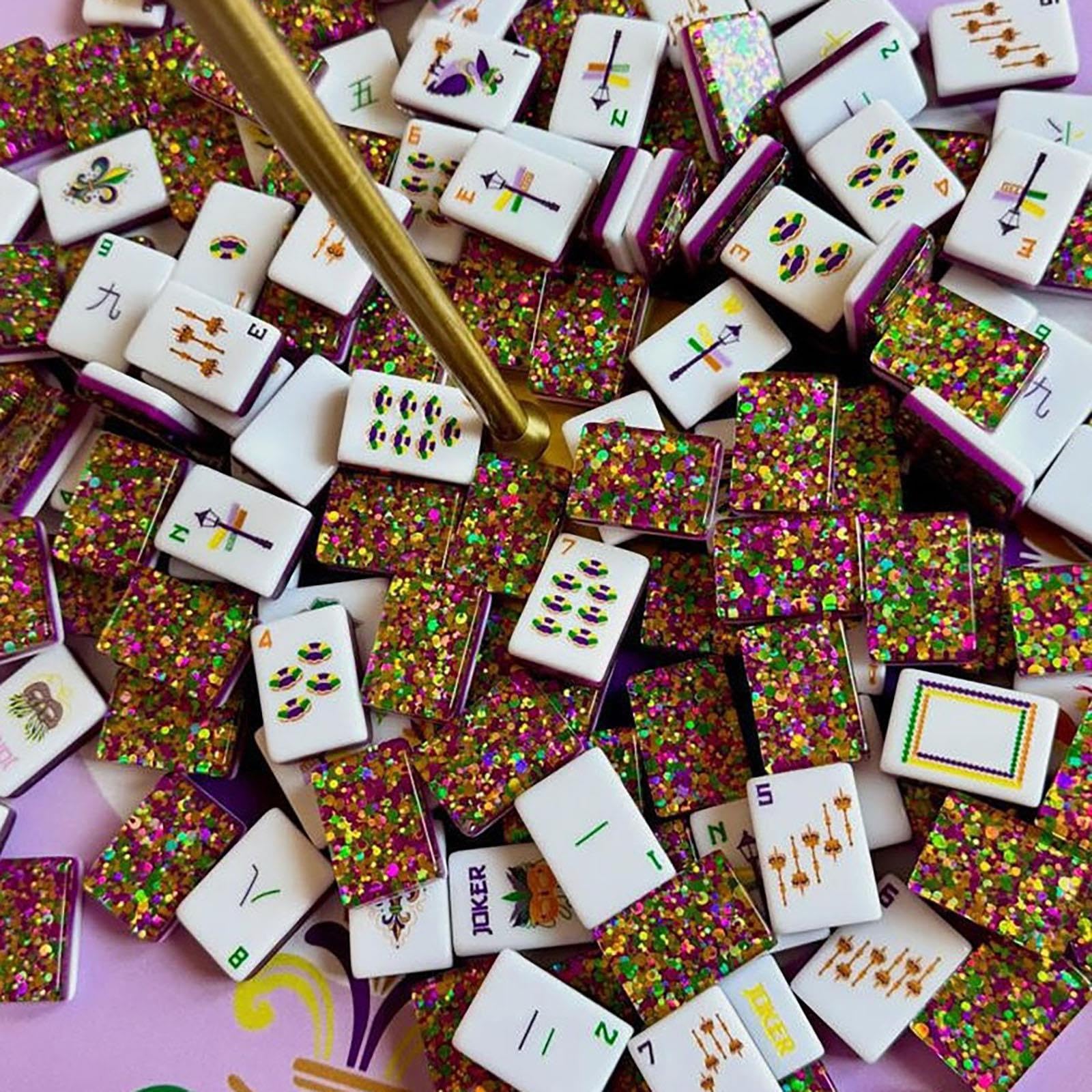Juego Mardi Gras Mahjong, Azulejos acrílicos Brillantes