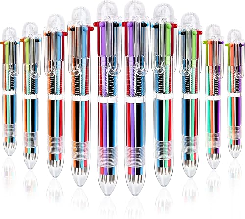 Mluchee Paquete de 24 bolígrafos multicolor de 0.020 in, 6 en 1, bolígrafos de vuelta a la escuela, bolígrafos divertidos para fiestas, bolígrafos