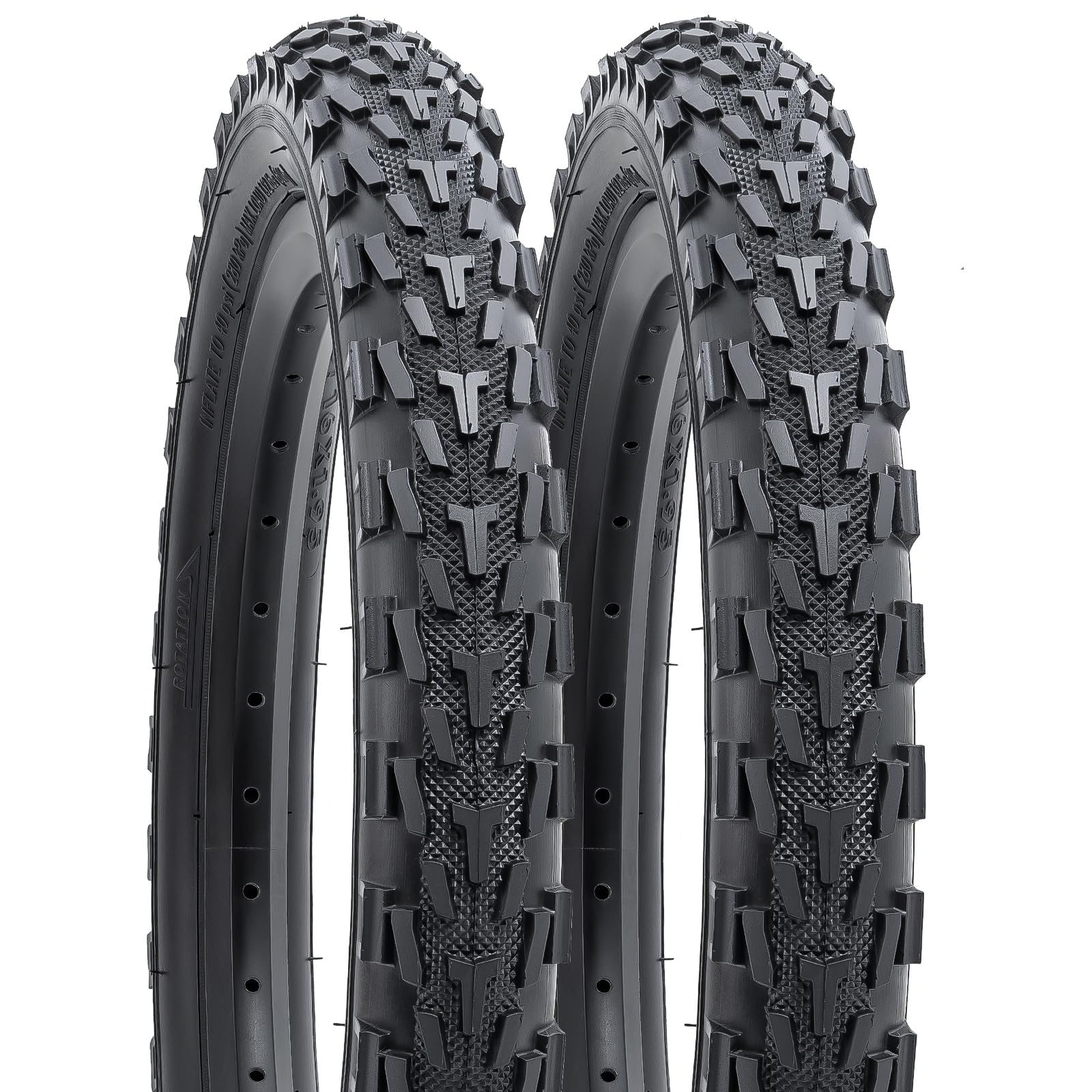 YunSCM 2PCS 16 Inch Bike Tyres 16x2.40 Tire 64-305 Compatible with 16x2.35 16x2.4 All-Terrain Directional Tread Bike Bicycle Tyres