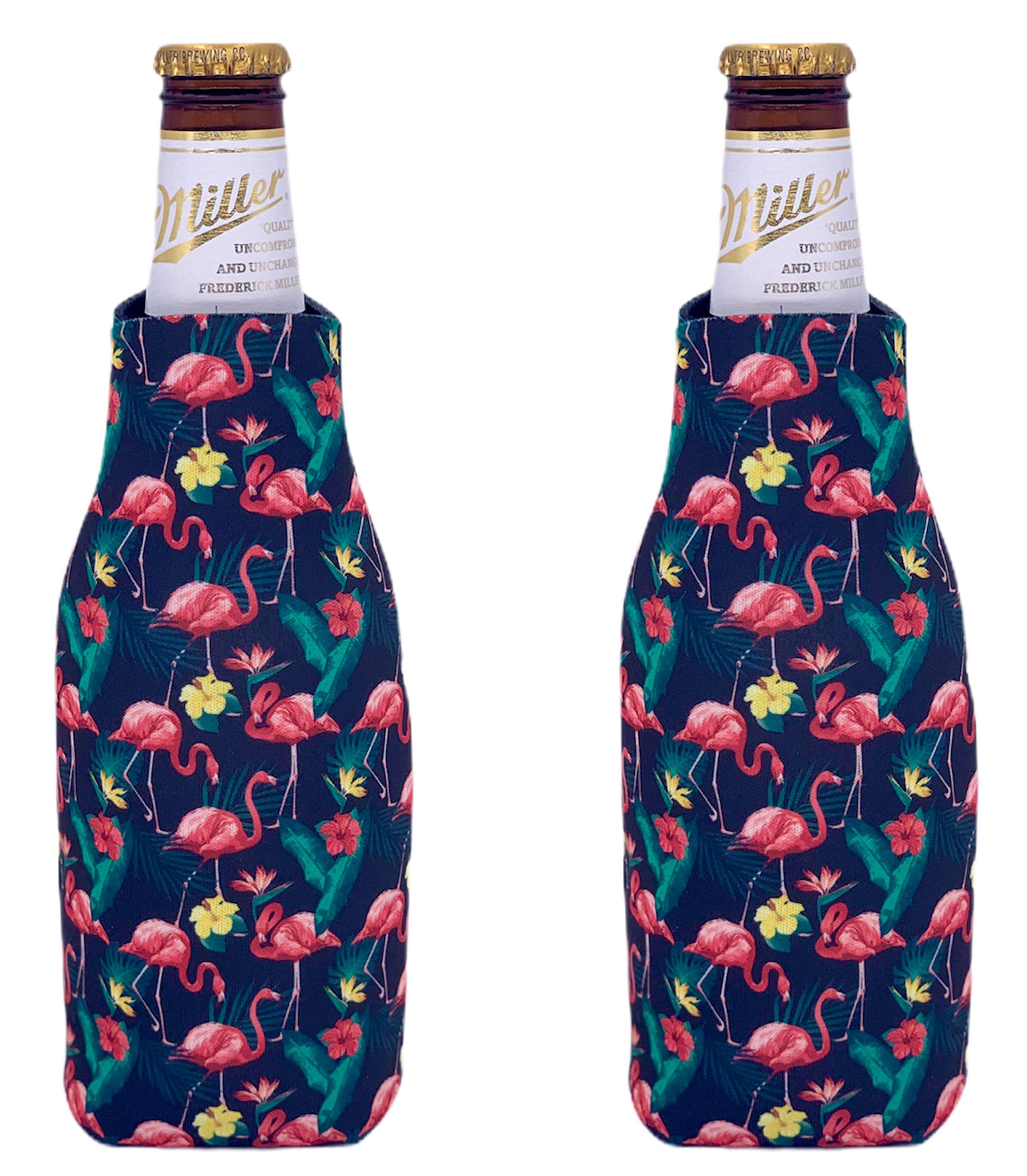 Flamingo Pattern Beer Bottle Coolie (2 Pack)
