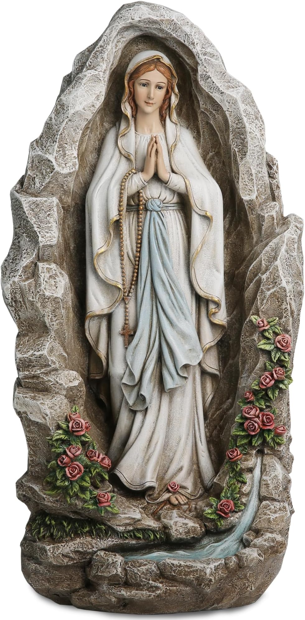 Grace4Joy Our Lady of Lourdes Statue - 18 Inches Virgin Mary Statue Catholic Garden Decor, Our Lady of Lourdes Grotto Sculpture for Home Yard Patio Lawn Hallway Decor