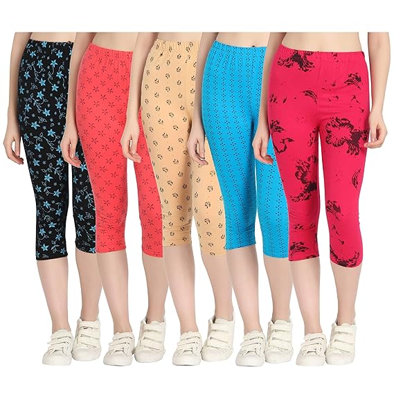 Printed Capri for Womens/Girl Pack of 5
