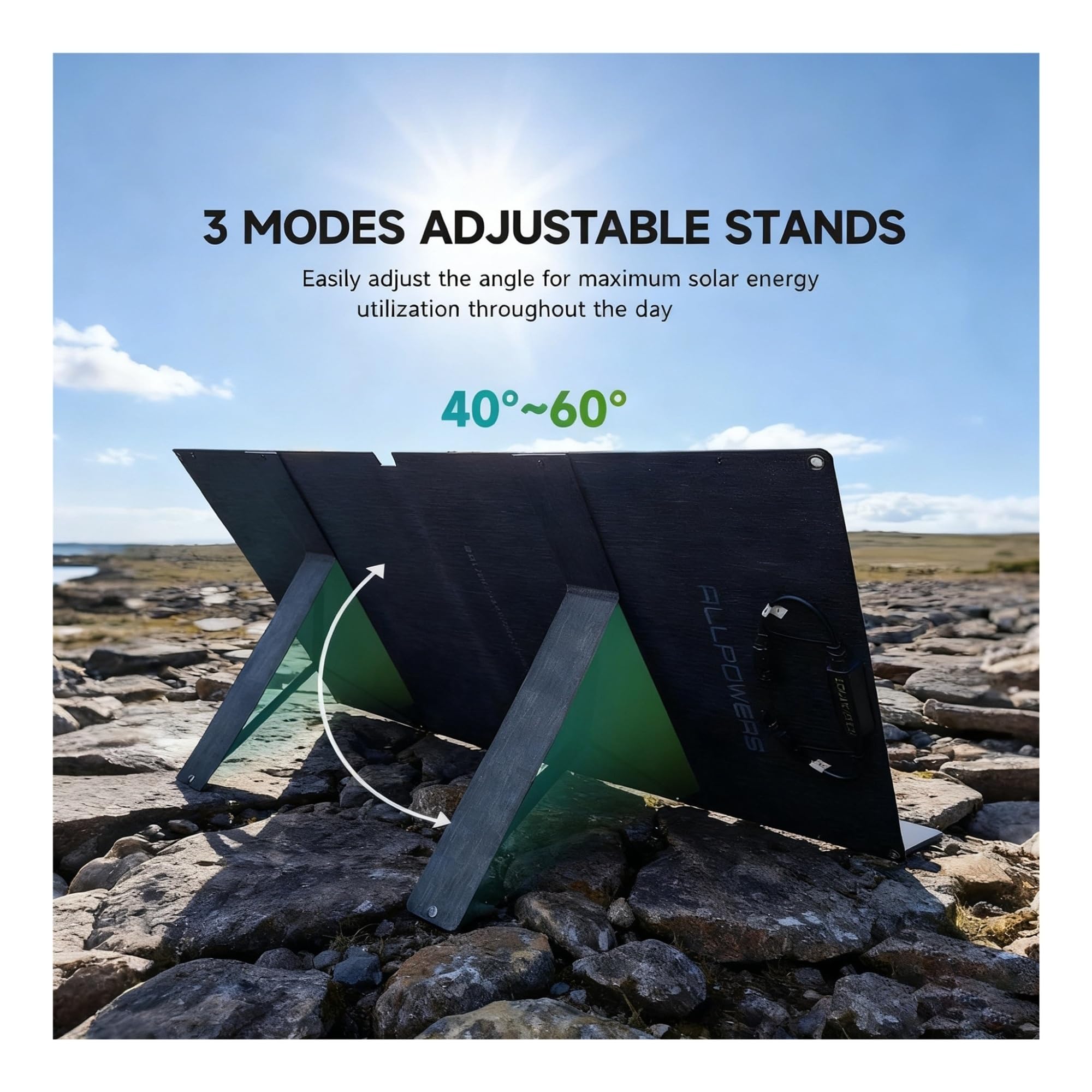 Panel solar SE100 100W monocristalino IP68 Panel solar plegable impermeable for generador solar al aire libre(100W)