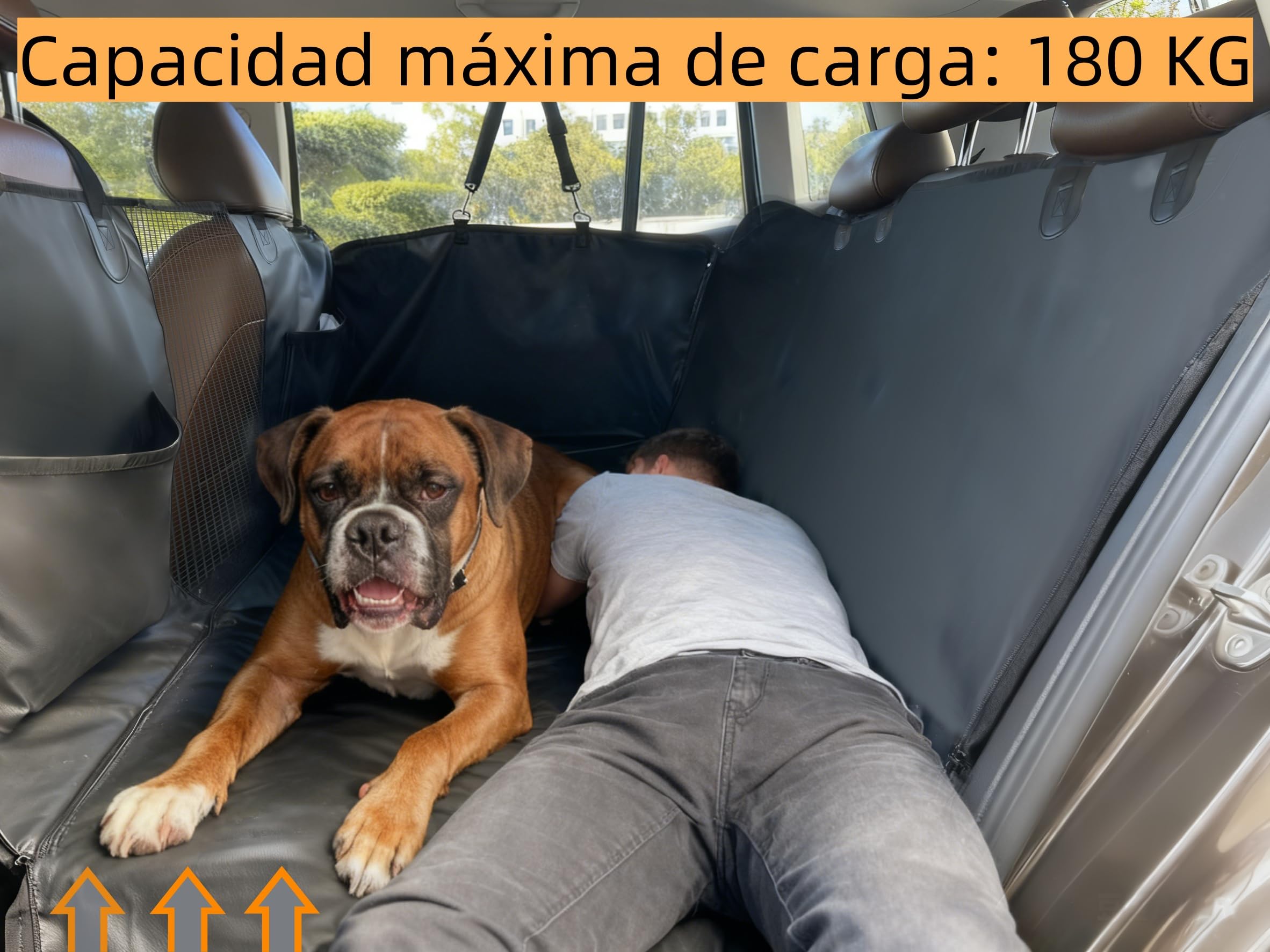 Funda Coche Perro PU, Impermeable, Antideslizante, Antiarañazos del dura Extensión del Asiento Asiento para Protector Coche Perros Asiento Trasero, Hamaca Viaje Mascotas para la Mayoría de Coches