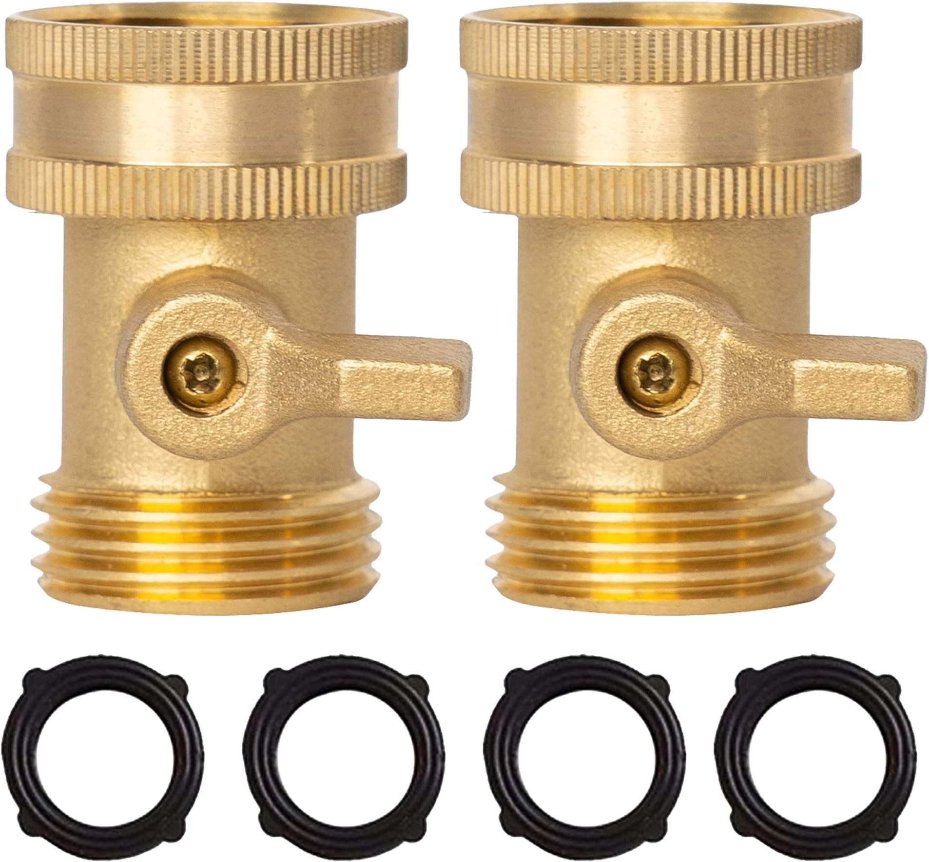 Heavy Duty Brass Garden Hose Shut Off Valve [2 Pack