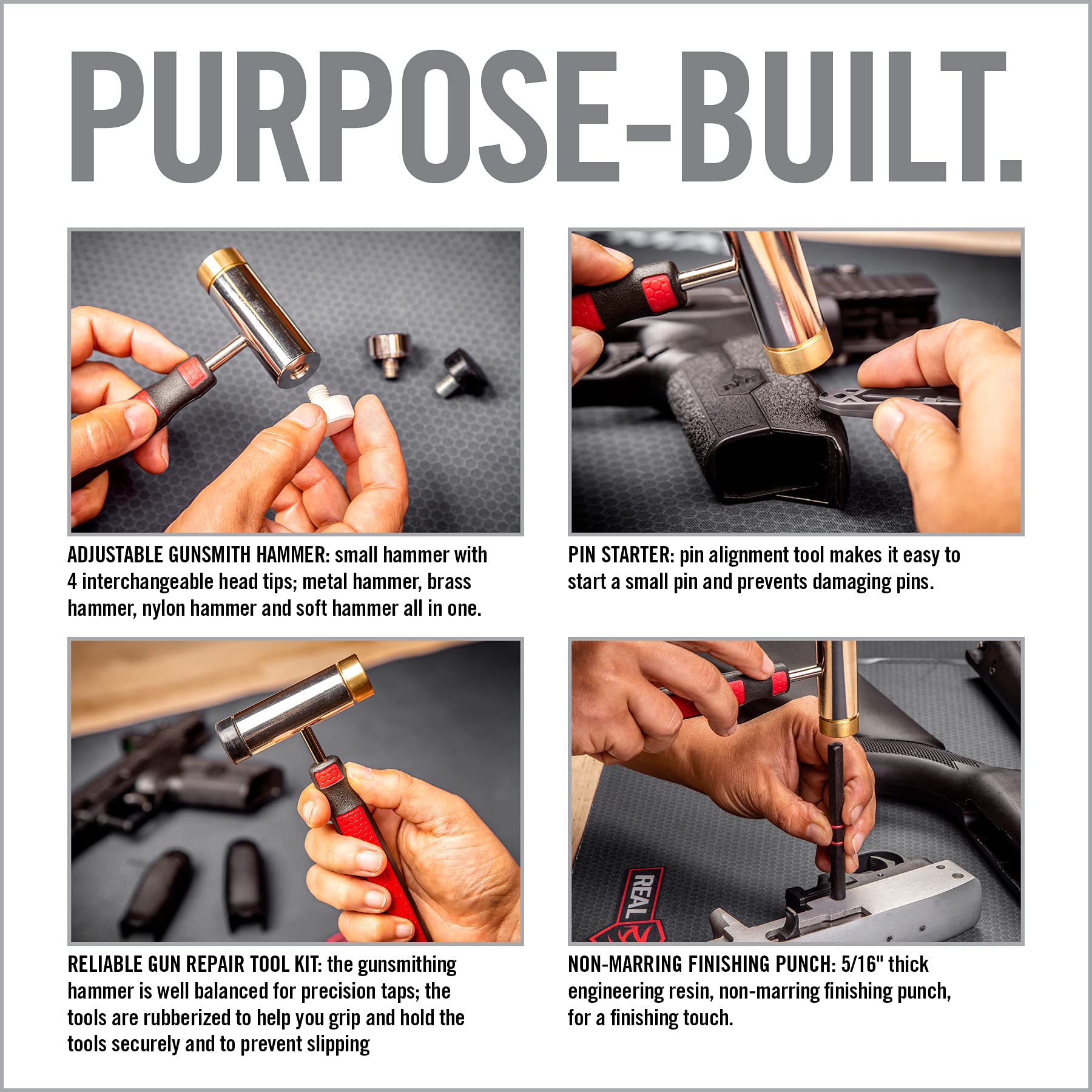 Buy Real Avid Hammer & Brass Punch Set I Gunsmithing Tools Set with