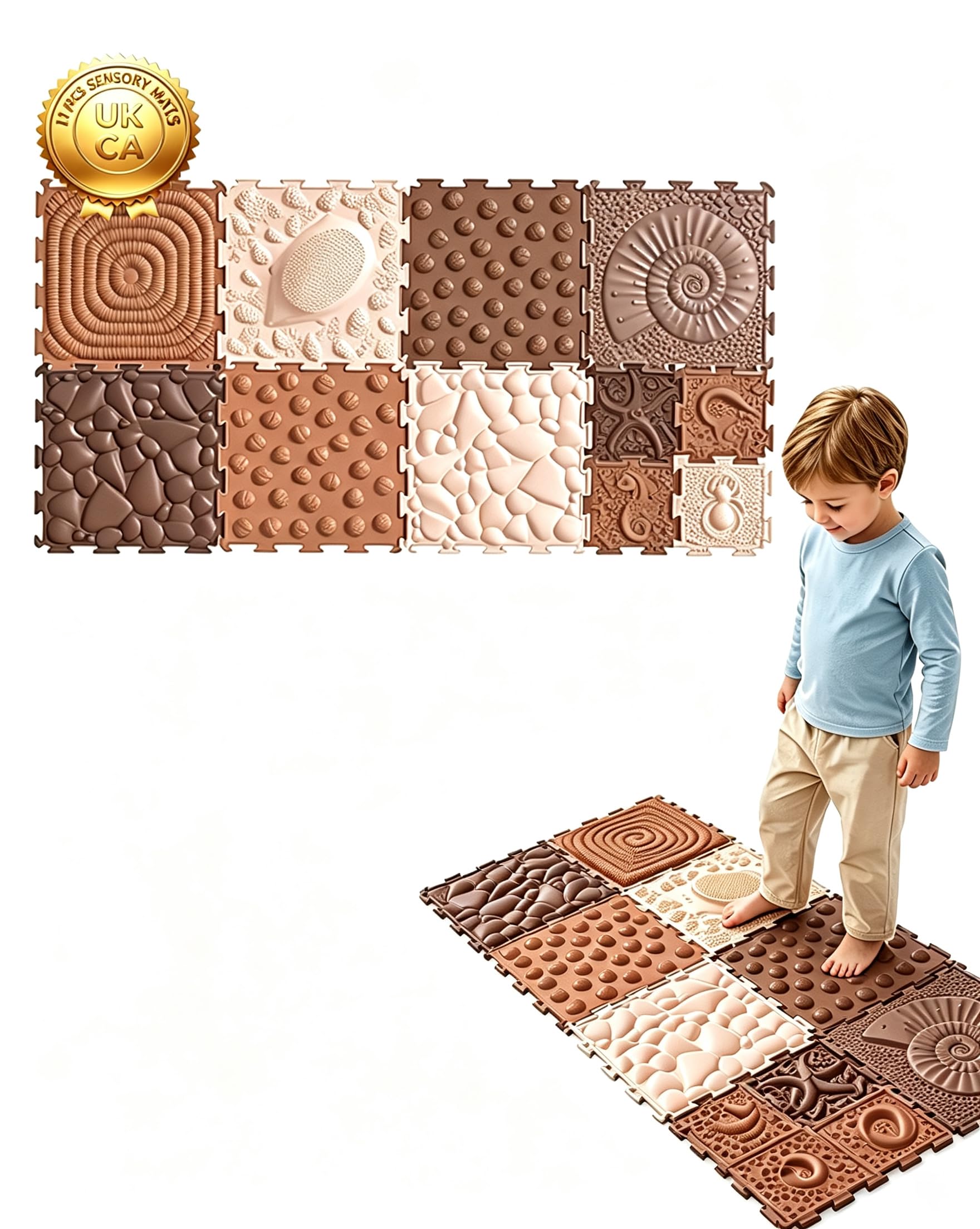 Tappeto puzzle da pavimento in morbido silicone, 11 pezzi, multicolore (25 cm), per cameretta dei bambini, sala giochi, palestra, per bambini, adulti