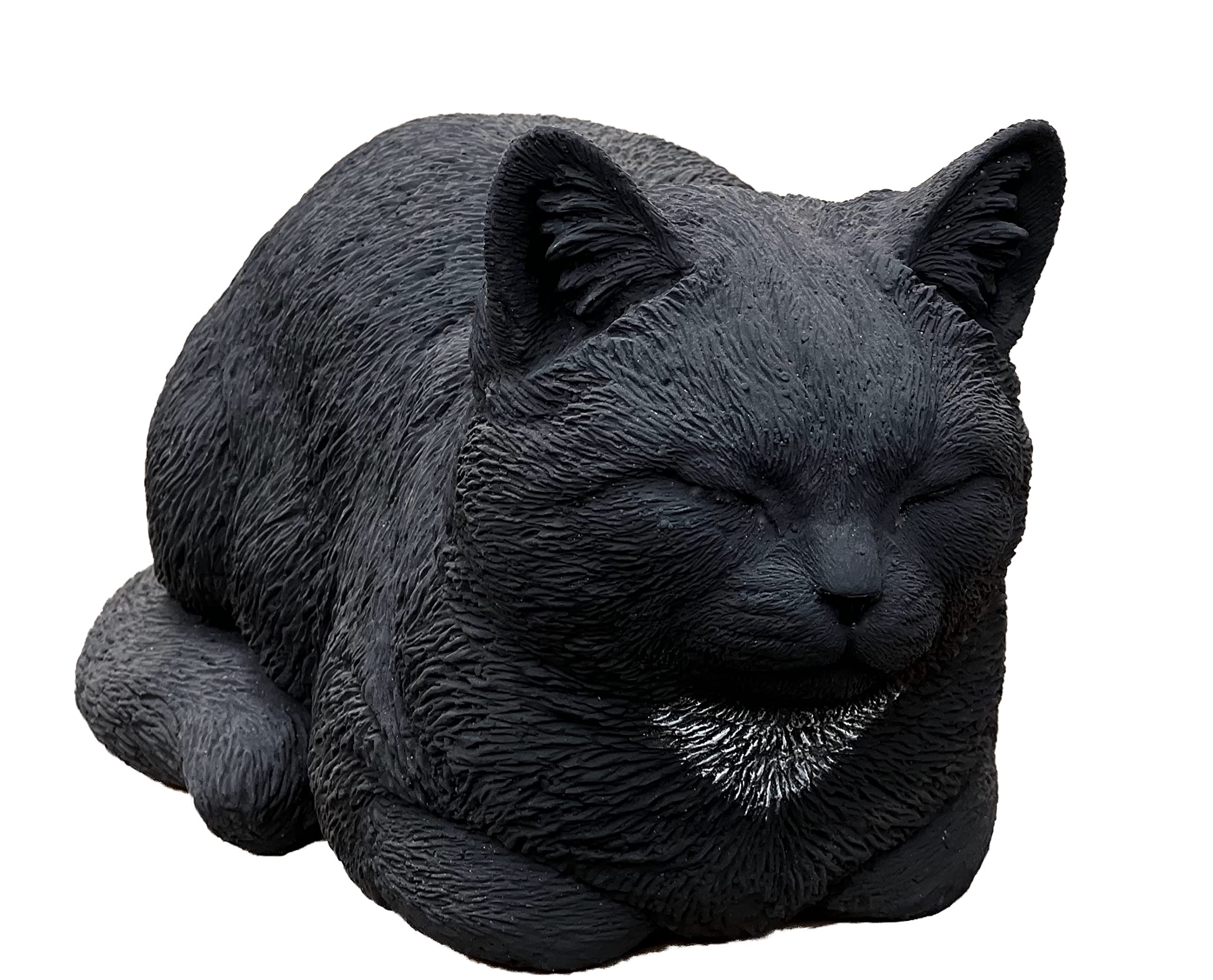 Statua Gatto Che Dorme In Pietra – Scultura Fatto A Mano, Resistente Al Gelo, Made In Germany (10x38x20 Cm)