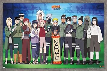 Trends International Naruto Shippuden - Makimono Wall Poster, 22.4L x 14.7W, Barnwood Framed Version