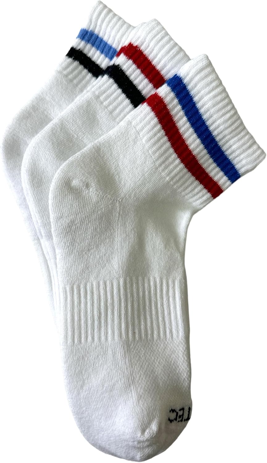 Training Cotton Cushioned Striped Ankle Socks (6 Pair) - Image 4