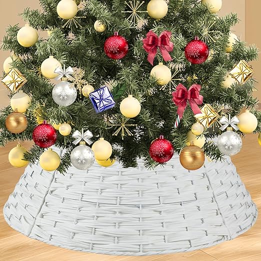 Christmas Tree Collar, Rattan Tree Collar Round Handwoven