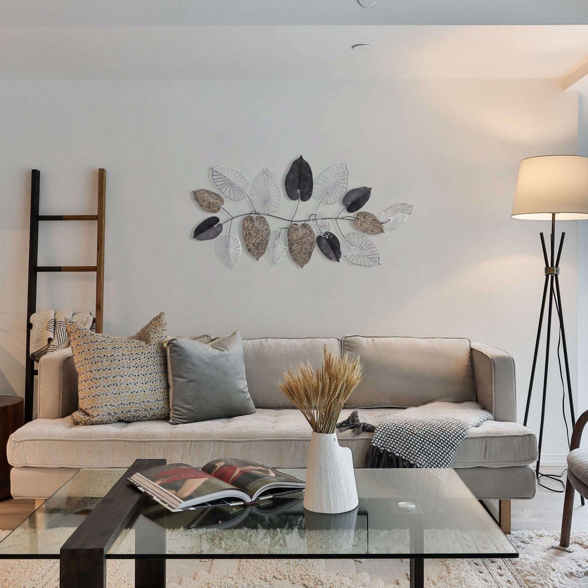 Décoration murale métal pour habiller un mur vide, grand panneau 120 cm aux couleurs uniques