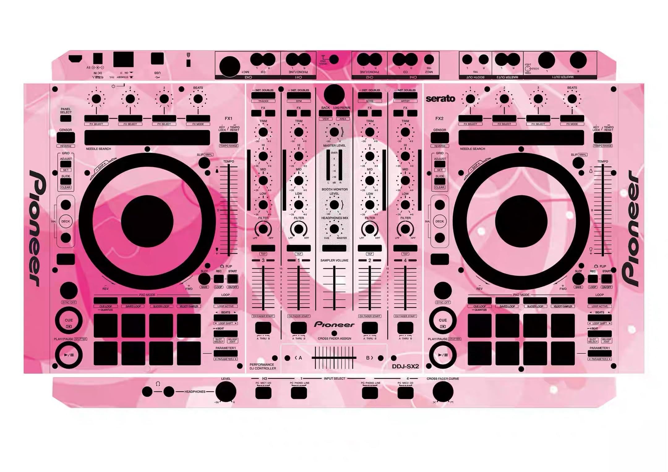 Protective Cover Skin for Pioneer DDJ-1000SRT,Protective Film Sticker (Pink Print)