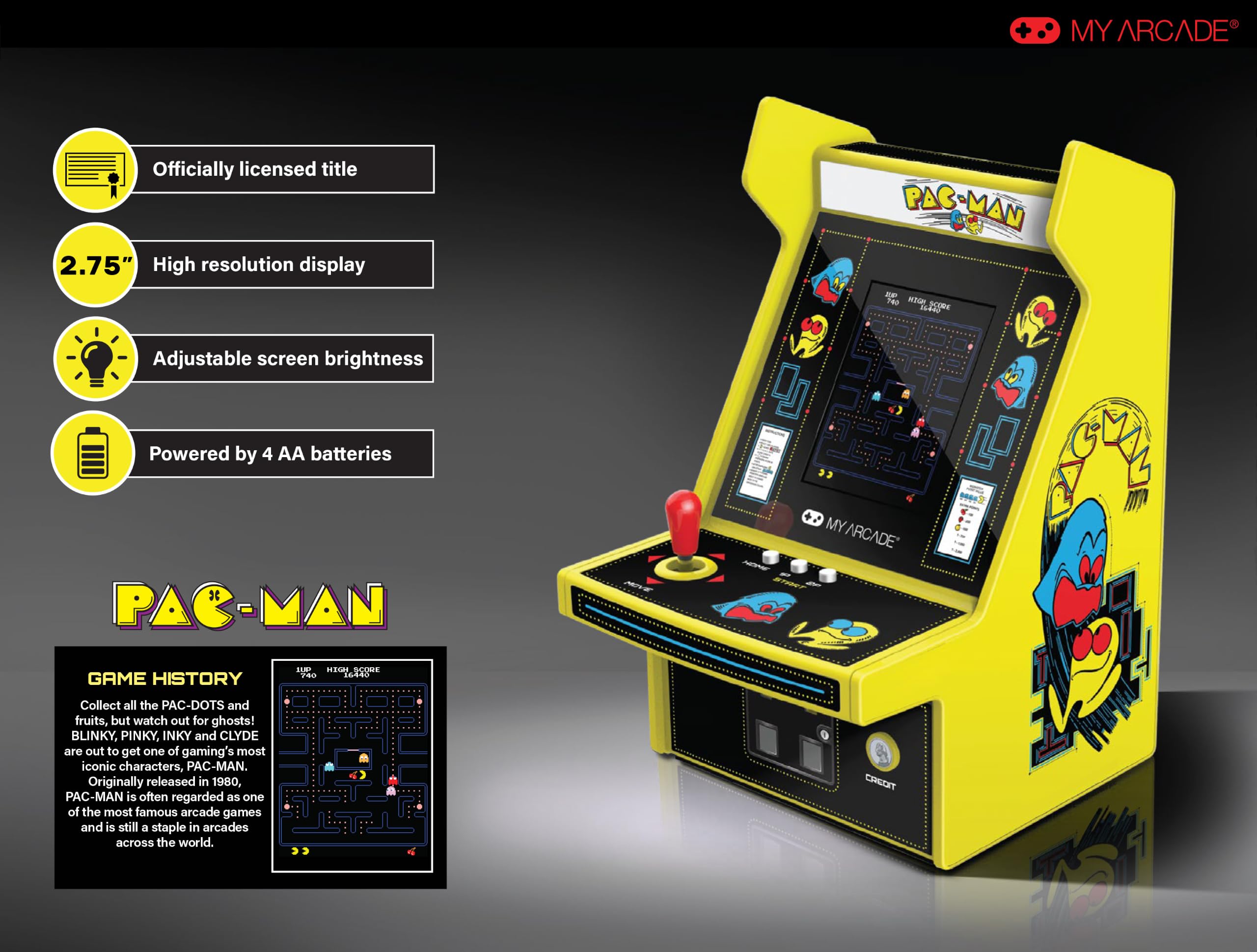 Amazon.co.jp: My Arcade Pac-Man 6.75インチ ミニアーケードゲーム機