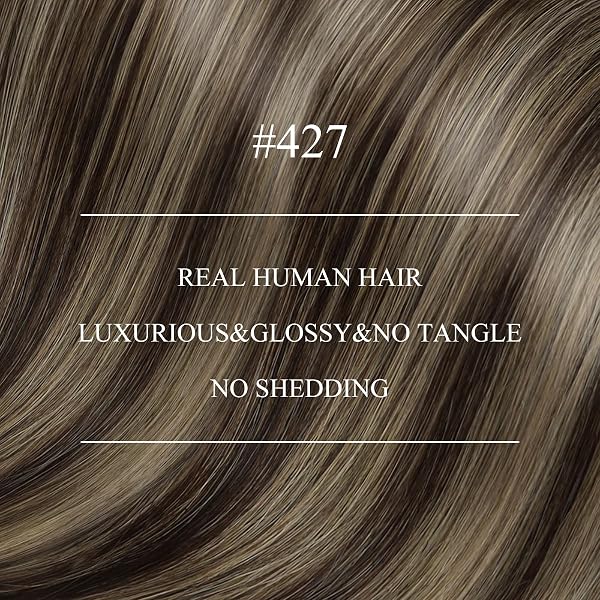 YoungSee Nano Link Hair Extensions in a natural brown shade with subtle caramel blonde highlights.