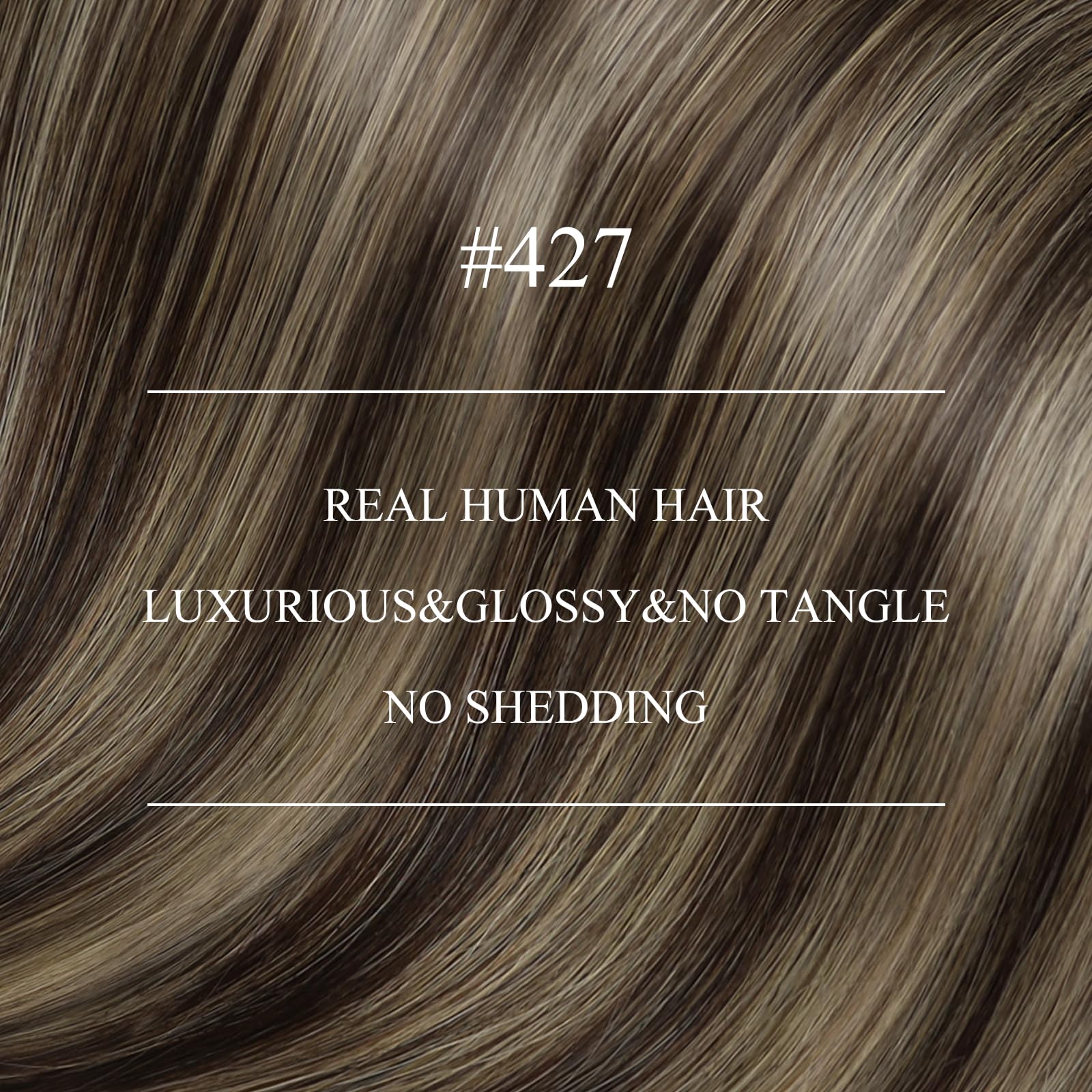 YoungSee Nano Link Hair Extensions in a natural brown shade with subtle caramel blonde highlights.