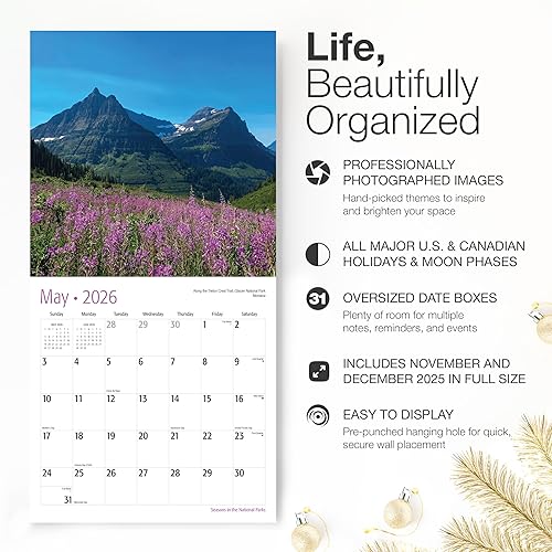 Miniatura 96 de RED EMBER Enchanted Places - Calendario de pared 2026 de 12 meses, 12 x 24 pulgadas, abierto, papel grueso y resistente, para regalo, calendario