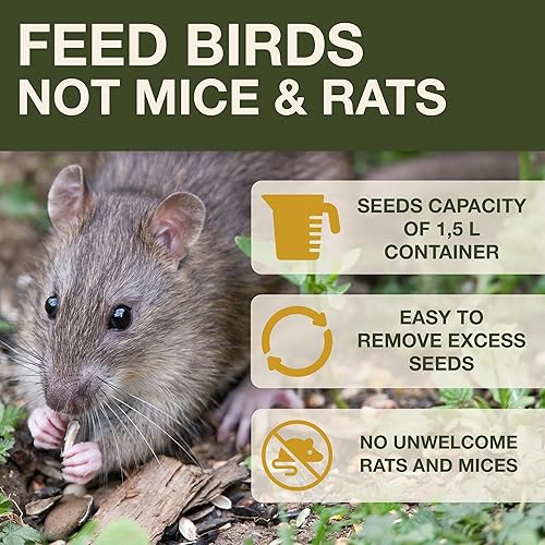 Miniatura 2 de SWISSINNO Comedero para pájaros sin desorden Davos Smart Birds  Comedero para pájaros sin derrames para exteriores  a prueba de ratones y ratas