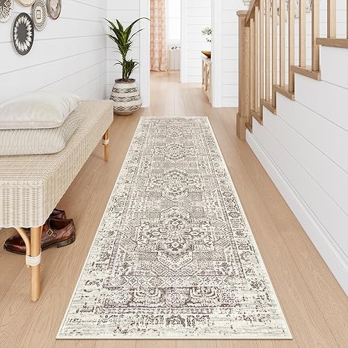 Lahome Alfombra vintage Bobo de 5 x 7 pies, ultra suave, lavable a máquina, color verde, antideslizante, no desprende pelusa, alfombra de suelo de