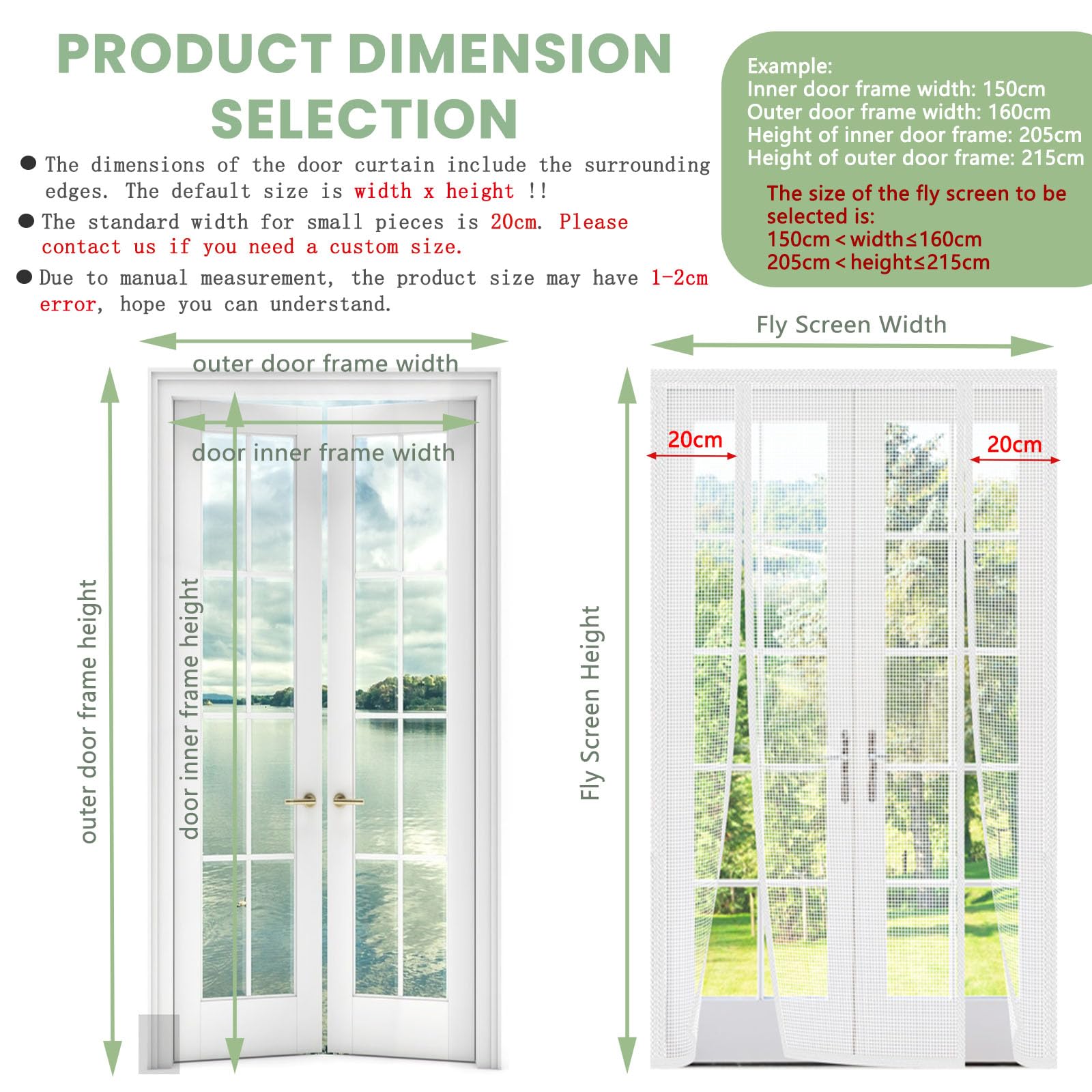 MAGICDOOR Doppelt Öffnendes Fliegengitter Tür Magnet 155x230cm-Weiß