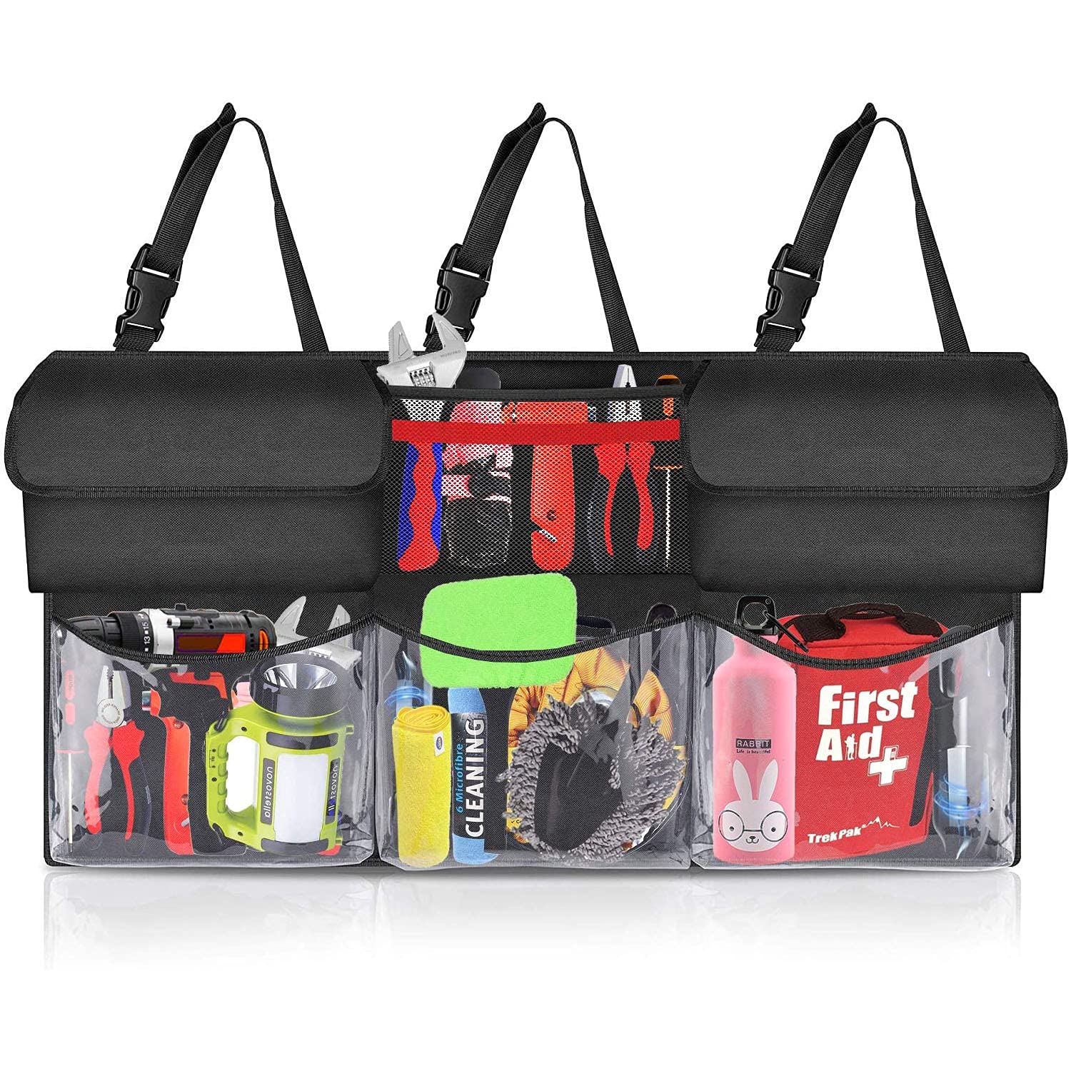 Taylor & Brown Hanging Car Boot Storage Organiser Multi Pocket Trunk Back Seat Children's Travel Storage Waterproof Durable Foldable with 6 Large Pockets