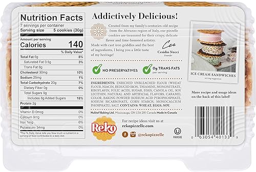 Miniatura 28 de Reko Pizzelle - Galleta auténtica estilo italiano, anís, 7 onzas (paquete de 1)