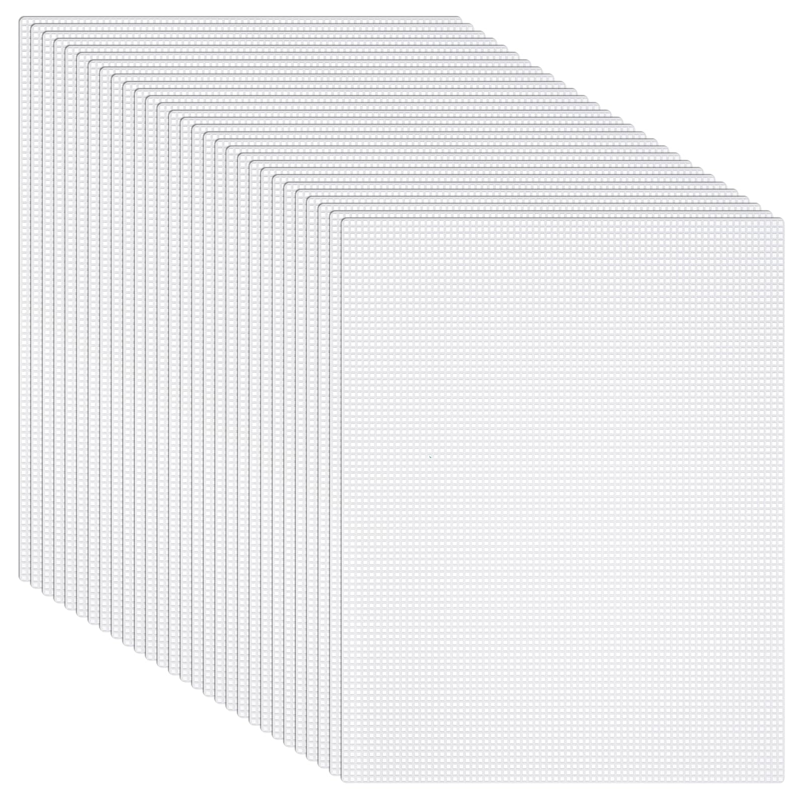 30 Pack Plastic Canvas Sheets 7 Count Plastic Mesh Canvas Sheets 10.5 x 13.5 Inch Cross Stitch Needlepoint Mesh Grid Sheet for Embroidery, Acrylic Yarn Crafting, Knit and Crochet Projects