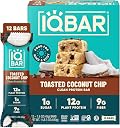 IQBAR Clean High Protein Bars, Low Sugar Snack, Toasted Coconut 12ct
