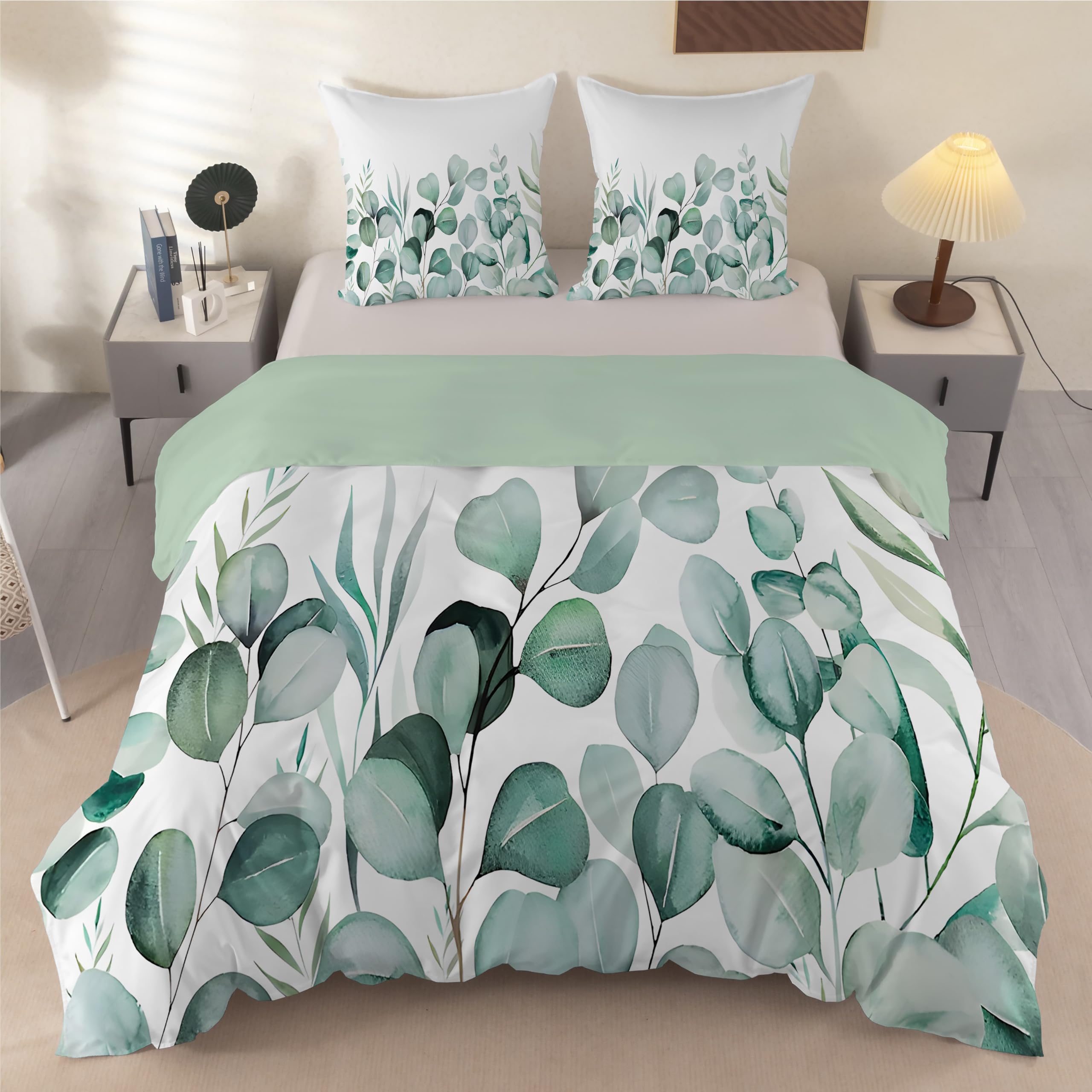 Parure de lit aquarelle plante verte pour transformer votre chambre en oasis de fraîcheur naturelle