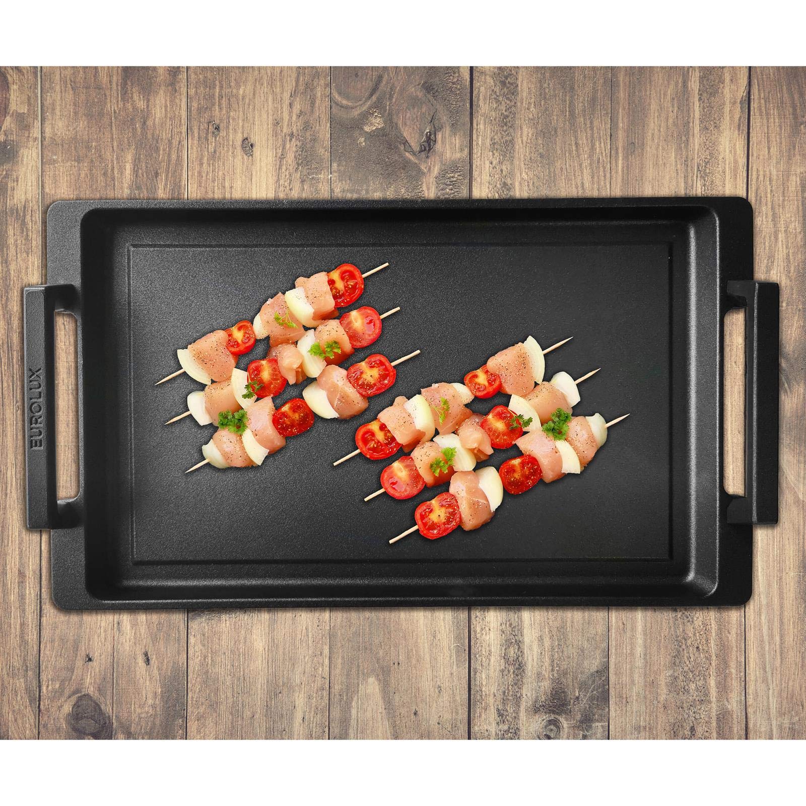 Eurolux Teppanyaki Grillplatte 41 x 24 cm beschichtet Induktion Antihaft Made in Germany