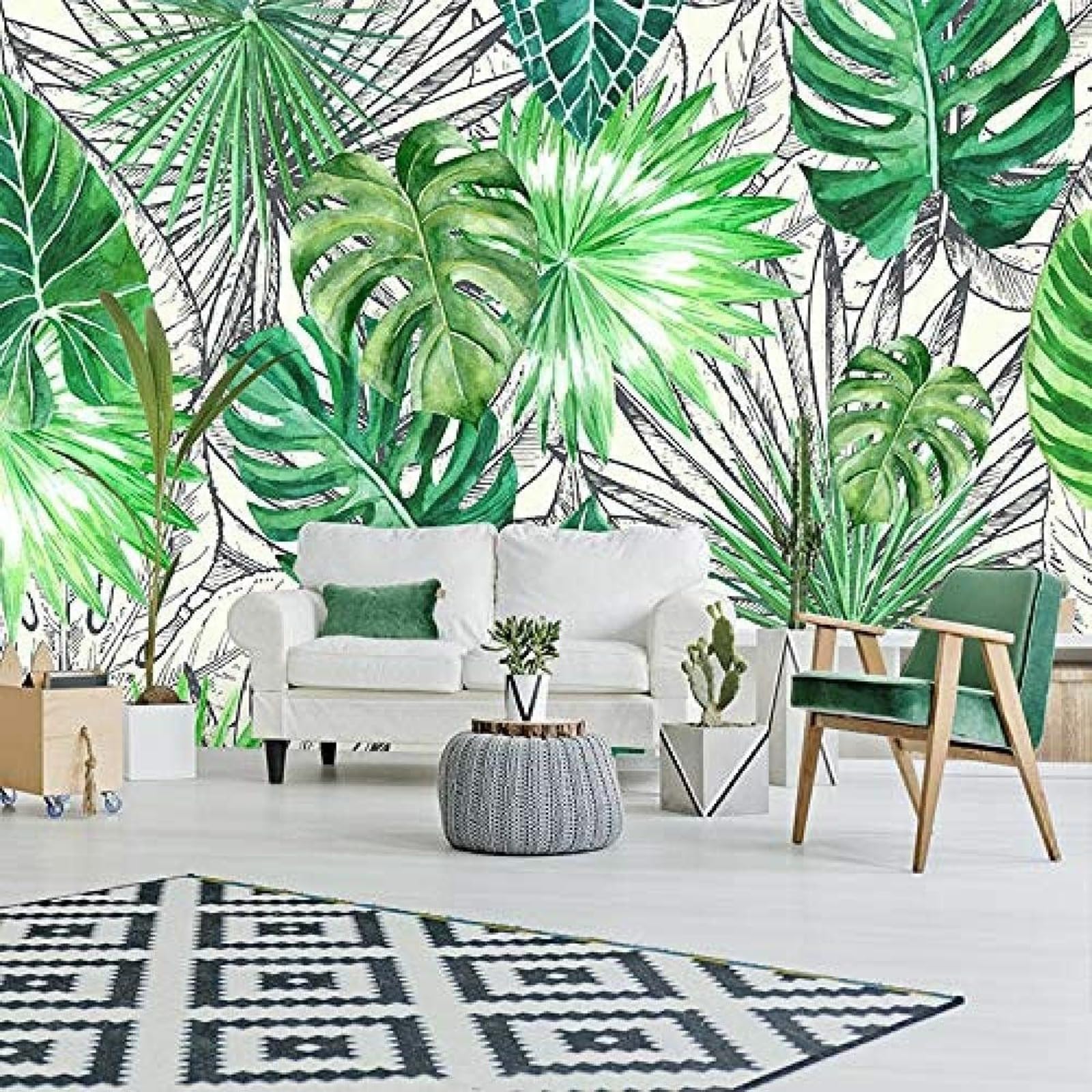 Papier peint paysage créatif pour habiller un mur de canapé ou meuble TV sombre