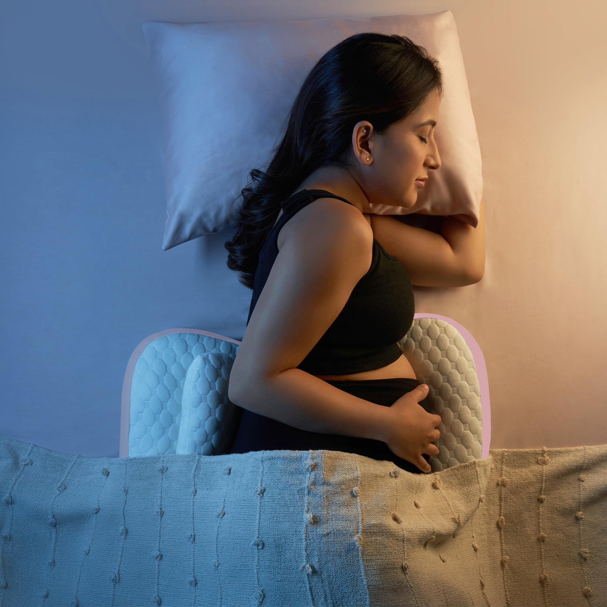 Frido Maternity Pillow | Dual Pregnancy Wedge Pillows for Back & Belly Support | Adjustable Butterfly Design | Travel-Friendly Pregnancy Pillow | Hypoallergenic Organic Cotton Cover, Baby Pink Product Image 2